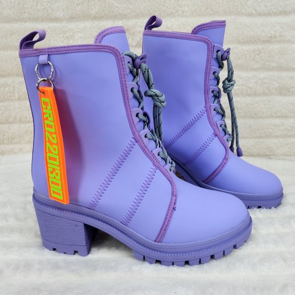 Cape Robbin Stellar Water Resistant Ankle Boots Purple - Picture 4 of 5